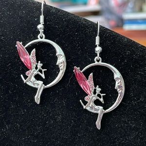 Fairy on Moon Earrings